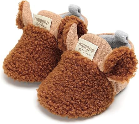 Baby Boys Girls Cotton Booties Non Skid Soft Sock Boots Infant Slippers Newborn First Walker Crib Shoes