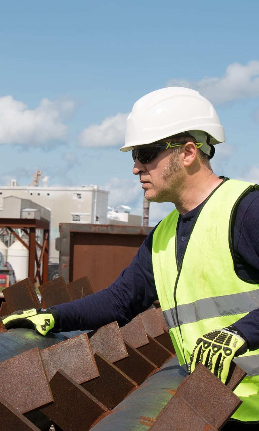 HexArmor Cut-Resistant Impact Protection High-Visibility Work Gloves | Chrome Series® 4026 | Medium