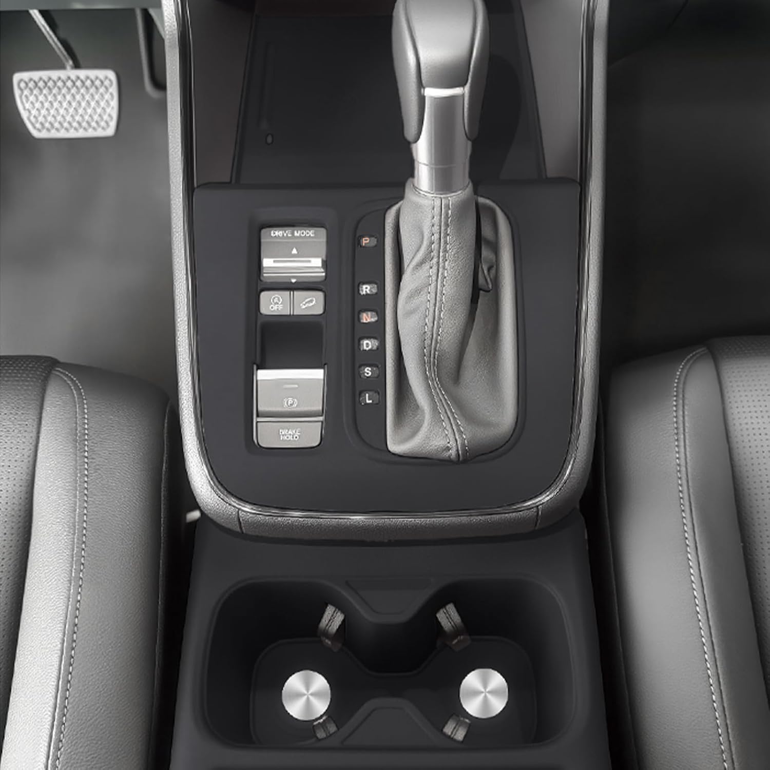 Silicone Gear Shift Panel Trim Cover for 2025 2026 Honda CRV Accessories Anti-Scratch Center Console Water Cup Holder Wireless Charging Protector Pad with CR-V 2023 2024(Not for Hybrid)-Black