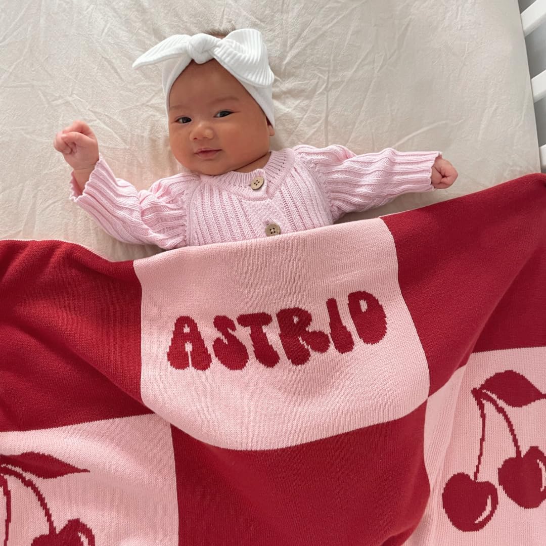 Personalized Signature Icon Blanket – 100% Organic Cotton Customized Baby Blanket, Custom Name, Bassinet 30x40, Gift for Baby Shower, Birthday Present, Girls and Boys, Toddlers Kids - Made In America