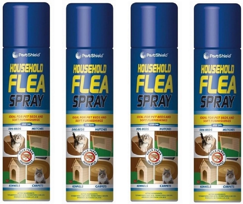 Flea Killer Spray 4PK 200ml Aerosol Animal Flea Dog Cat Tick Protection