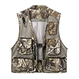 Men's Outdoor Utility Tactical Vest Casual Camo Mesh Breathable Work Safari Fishing Hunting Cargo Vest Multi Pockets Jacket