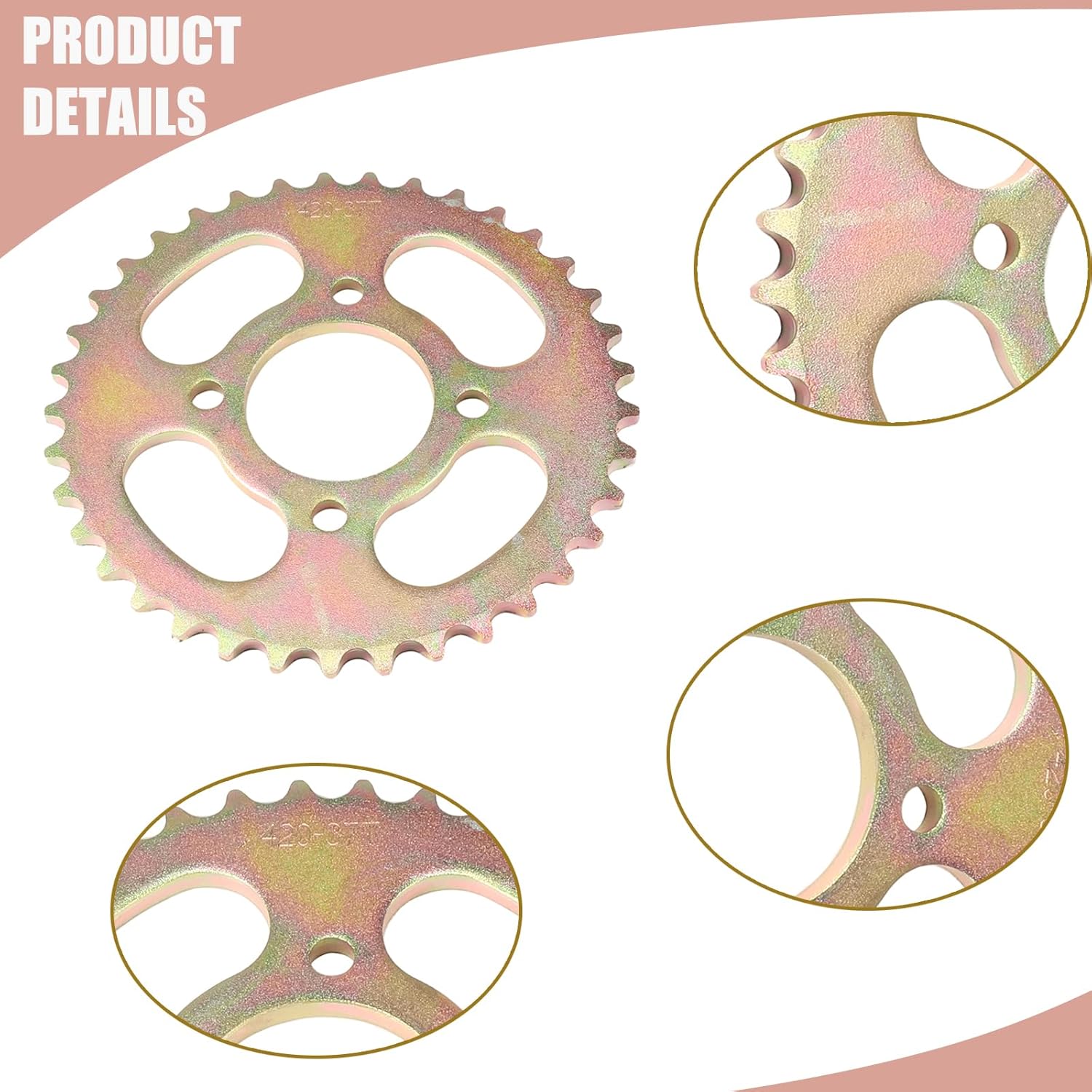 420 Rear Sprocket 37 Tooth,96L Chain,Front Sprocket 14T Kit for The ATV 70 90 110 125CC Quad Bike Motorcycle