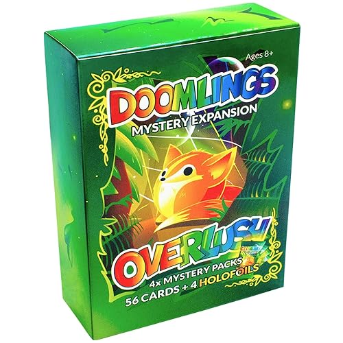 Doomlings Overlush - Mystery Expansion Card Game - 4X Booster Packs (60 Total Gameplay Cards, Including 4X Rare Holofoil Collectibles) | Family, Kids and Adult TCG Party Game | 2-6 Players | Ages 8+