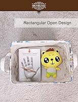 Vista 7 de HUNRUNG Cesta de Almacenamiento Rectangular de Lona Linda Organizadora para Juguetes de Mascotas/Niños, Libros, Ropa Perfecta para Habitaciones/Sala