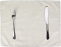 Vista 6 de Juego de 12 servilletas de tela de lino y algodón a rayas lisas, para eventos y uso doméstico (beige)