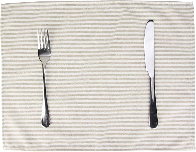 Servilletas de Tela de Algodón y Lino - Juego de 12 (40 x 30 cm) - Beige miniatura 7