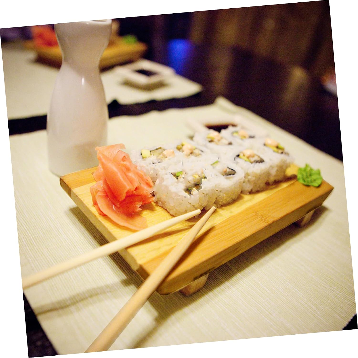 Sushi Plate Wooden Sashimi Tray Wooden Sushi Board Sushi Dish Fruit Tray Platter Sushi Board Plate Food Serving Dish Japanese Sushi Tray Dessert Display Plate Serving Plate Bamboo