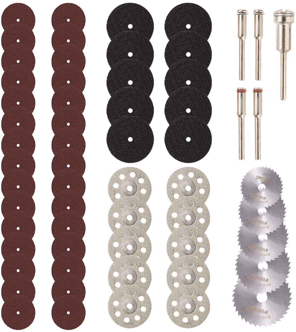 DIY Crafts Pack of 50 Pcs Kit, Multi,Combo Kit, Cutting Wheel Set 1/8" Shank Diamond Cutting Wheel, Mini HSS Saw Blades, Resin Cutoff Disc Cutter Kit + Mandre(Pack of 50 Pcs Kit, Multi,Combo Kit) (B0867S5GHZ) Amazon Price History, Amazon Price Tracker