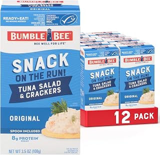Bumble Bee Snack on the Run Original Tuna Salad & Crackers Kit (12 Pack) - 8g Protein, Wild Caught MSC Certified, Ready-to-Eat Snack