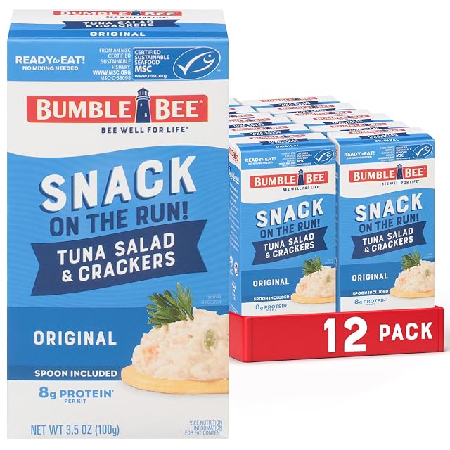 Bumble Bee Snack On The Run Protein Snack Pack - 8g Protein per Box - Original Tuna Salad