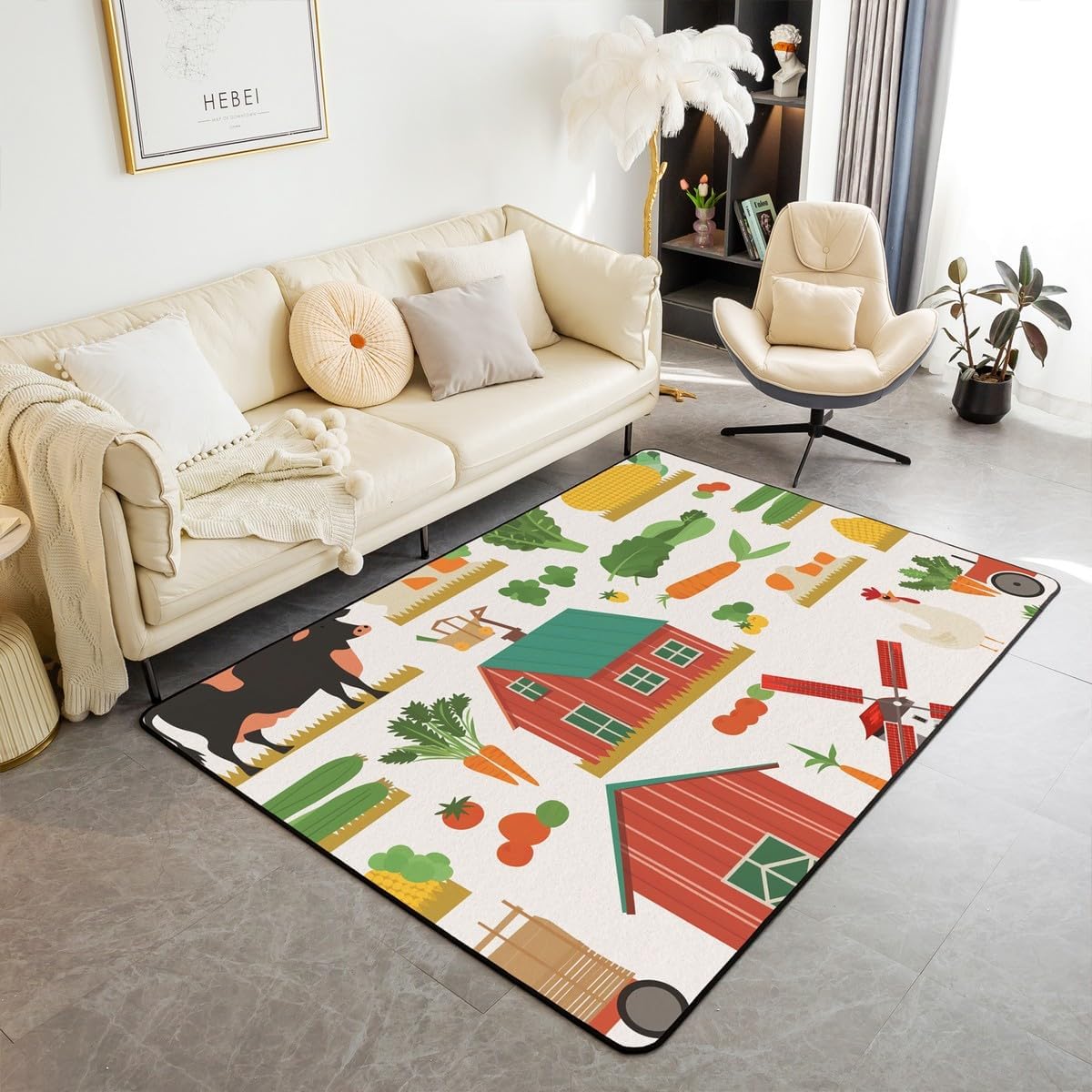 Erosebridal Ferret Carpet,Kids Cartoon Ferret Area Rug 3x5,Cute Wild Animals Decorative Accent Rug for Laundry Doorway Porch,Winter Wildlife Indoor Floor Mat Kawaii Room Decor for Boys Girls