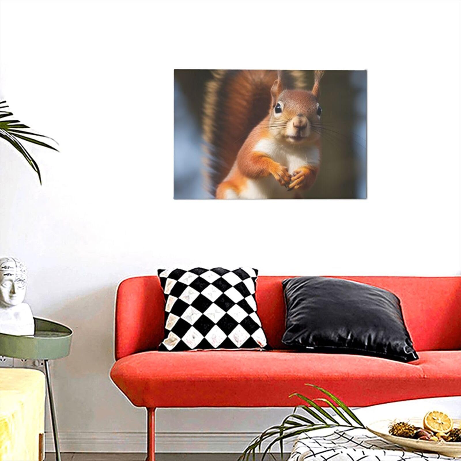 Toile murale moderne écureuil pour réveiller un mur blanc - 8