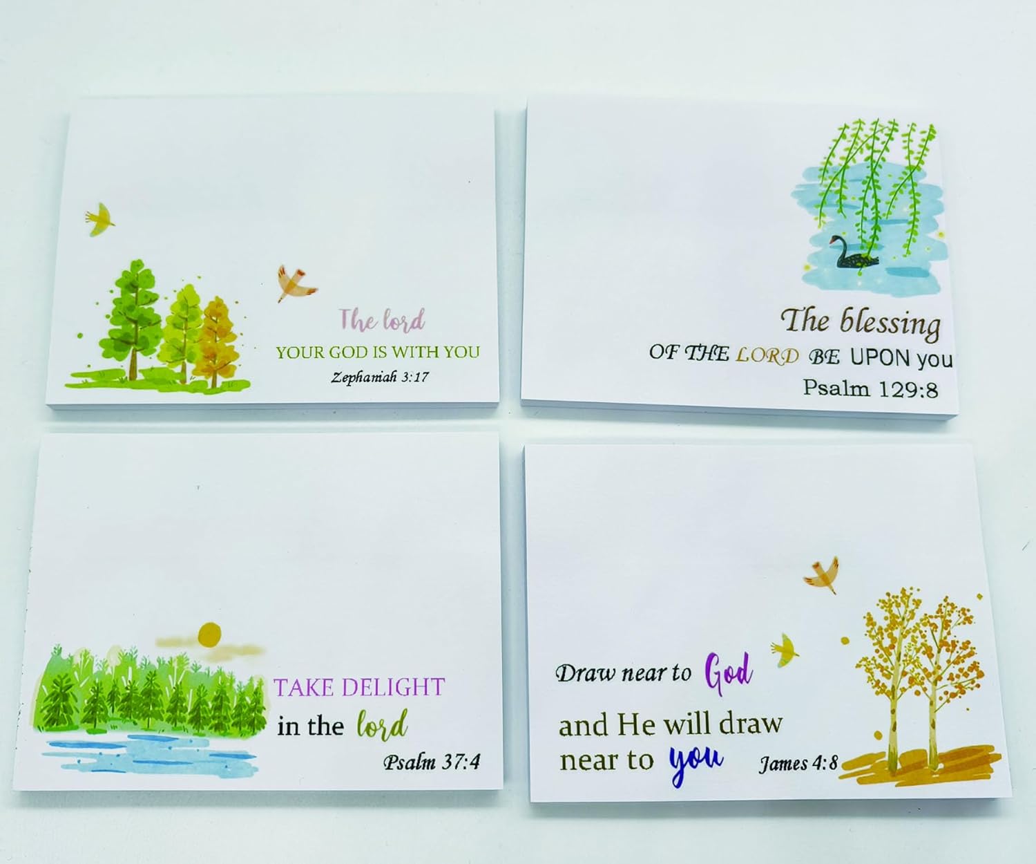 4x3 Inch Bible Sticky Notes Inspirational Sticky Note Memo Pads Bible Verse Quotes Notepads for Reminders School Office Supplies（4 Pack） - Image 5