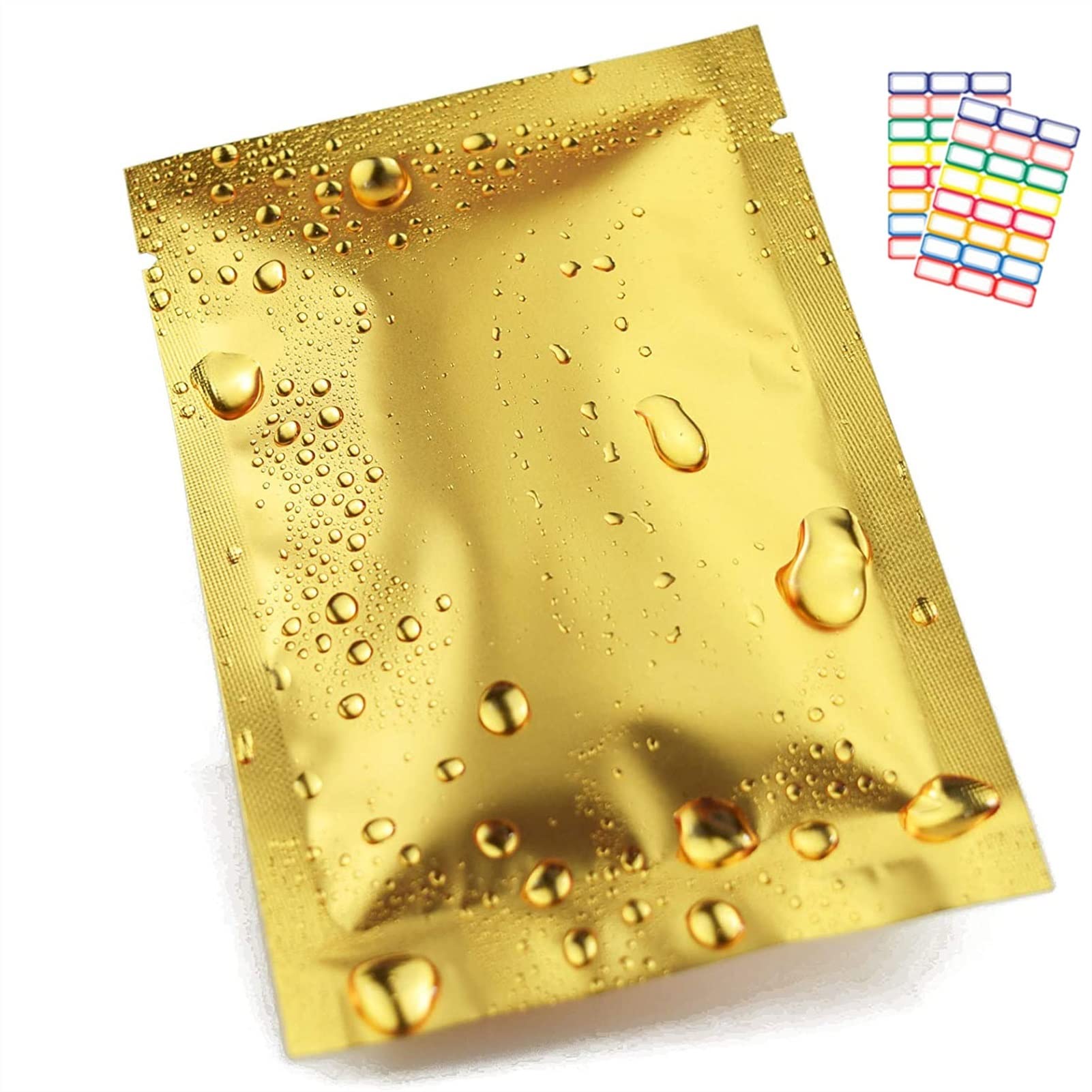 Bolsas for Sellado al vacío de Alimentos, Bolsas Aluminio Mylar Gruesas y Grandes, for almacenar for Hierbas, Especias, Granos café Trigo, Paquete 100, con Parte Superior Abierta(26x40cm)