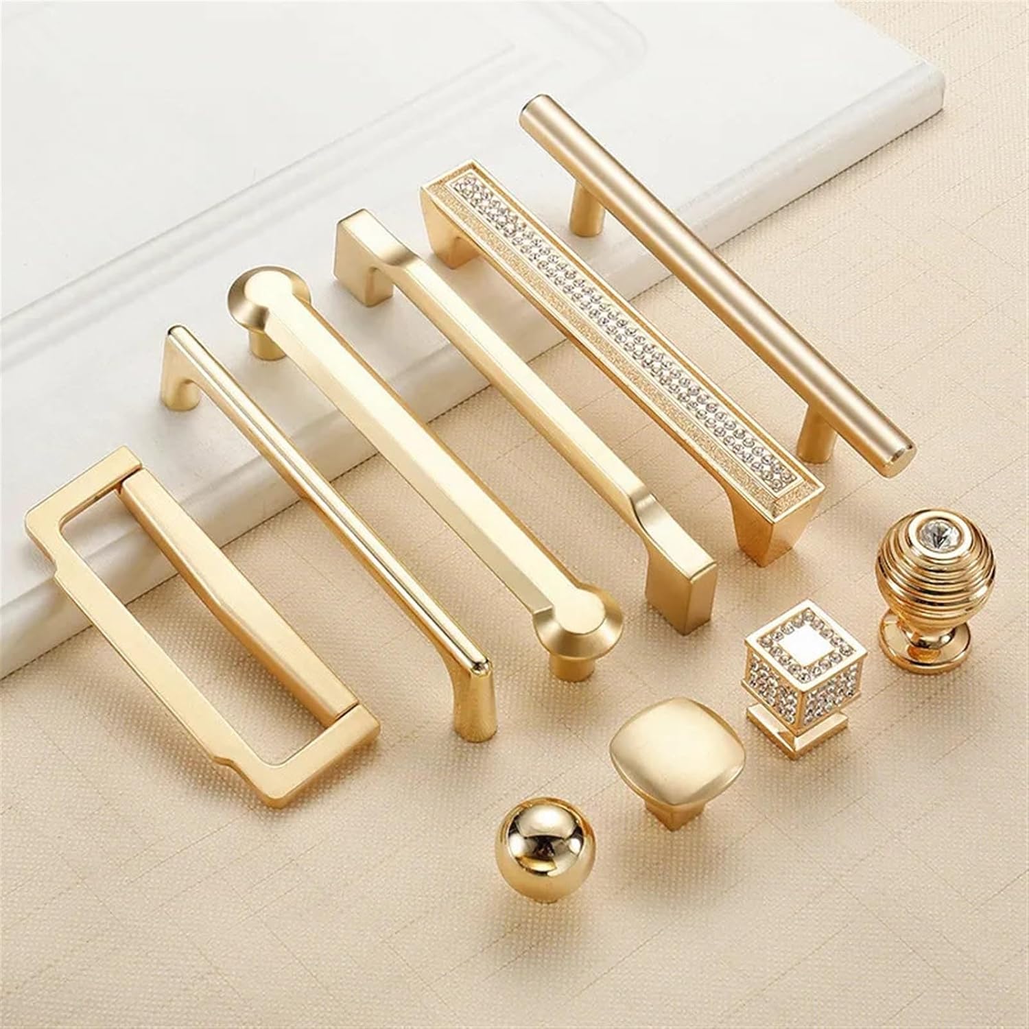 Zinc Alloy Pearl Gold Cabinet Knobs Kitchen Door Handles Drawer Cupboard Door Handle Cabinet Handles for Furniture Hardware 1Pcs (Color : Handle-4047G)