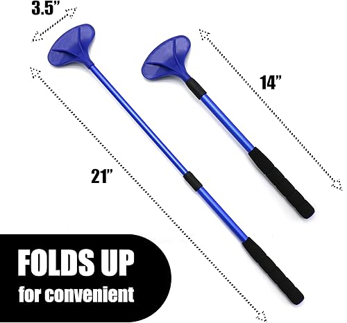 Miniatura 2 de EASACE Paquete de 2 rascadores de espalda para mujeres y hombres extensibles con fuerte cabeza de masaje ABS, rascador de cuerpo de 21 pulgadas para