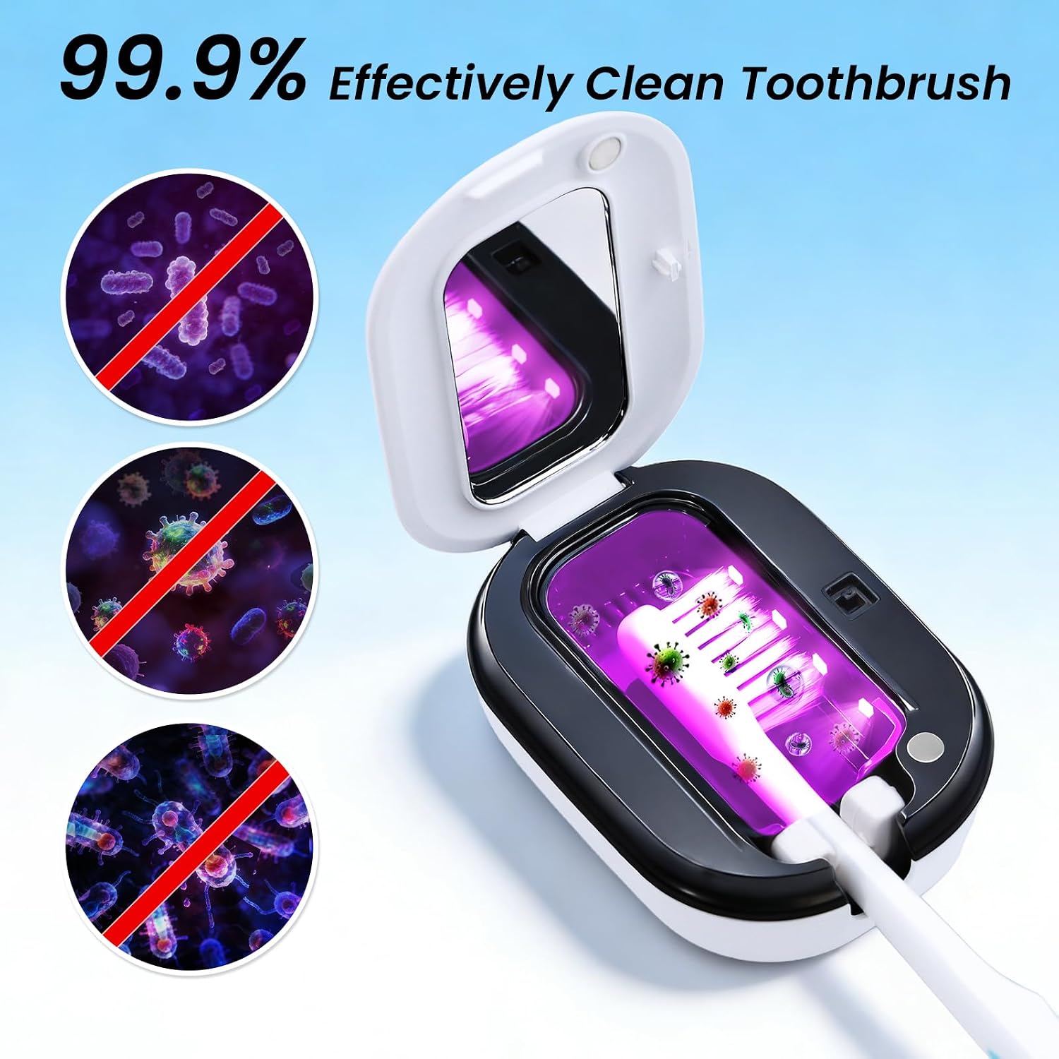 FamilyKit Toothbrush Holder Rechargerable Magnetic Tooth Brush Cover Manual/Electric Toothbrush Case for Travel Home