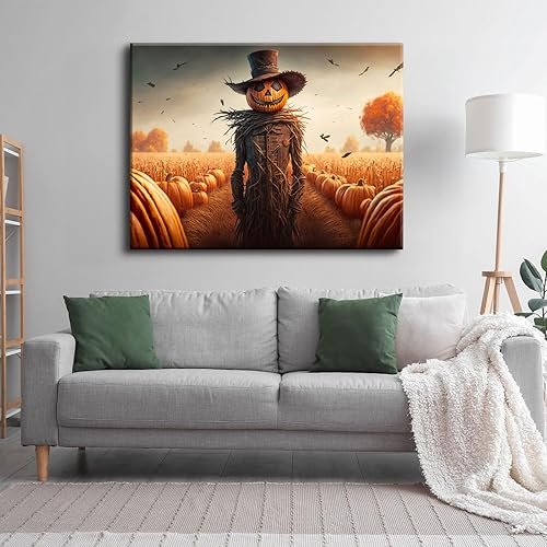 Miniatura 4 de YONICA Decoración de pared de calabaza de Halloween, lienzo, pintura artística para pared, póster para decoración del hogar, imágenes de arte de