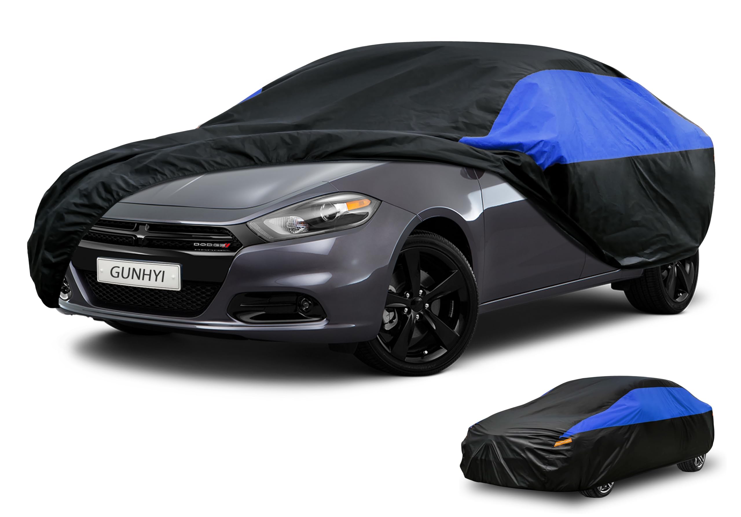 GUNHYI Dodge Car Cover Custom Fit Dodge Dart Waterproof All Weather, Lightweight Full Car Cover Outdoor Sun UV Rain Dust Snow Wind Protection.