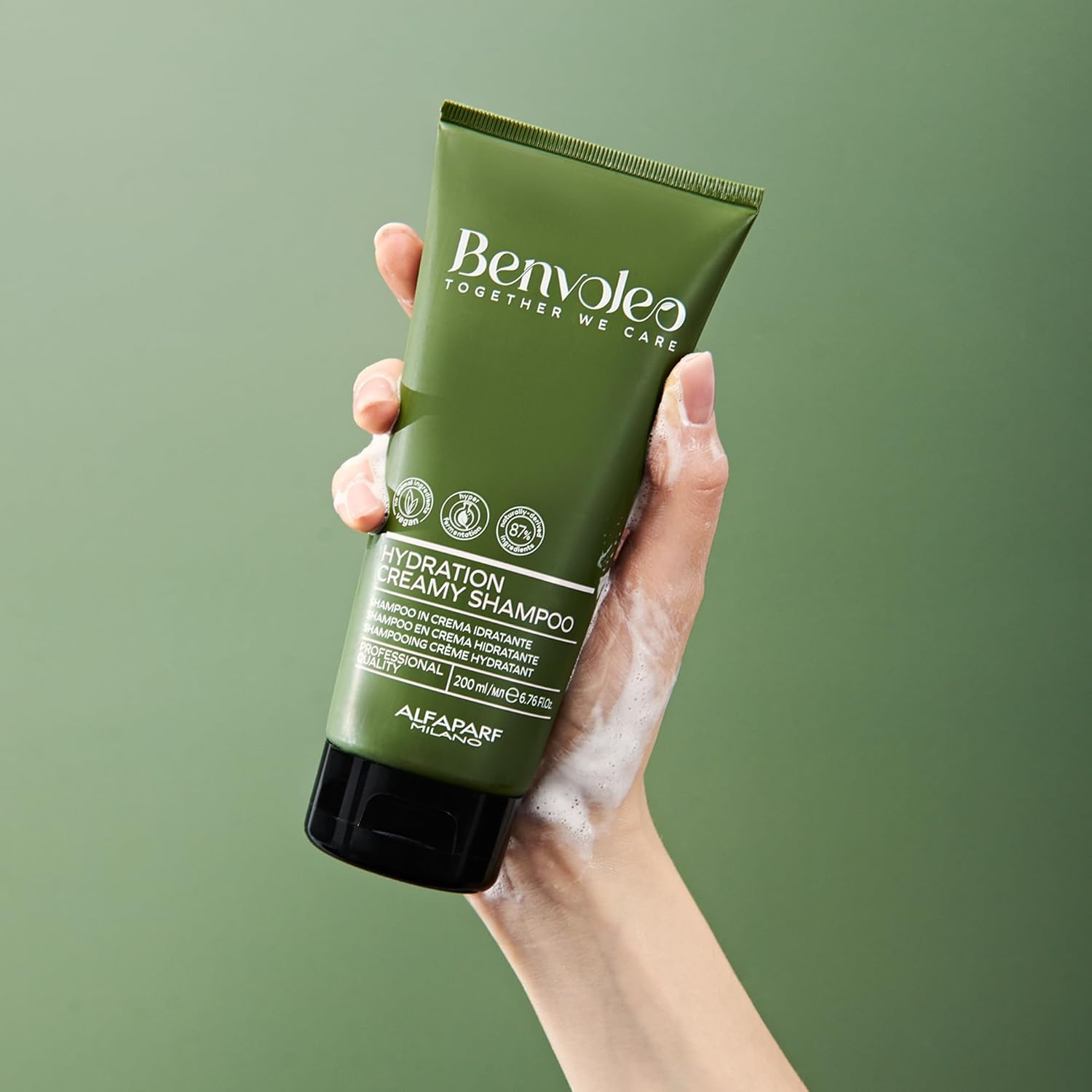 ALFAPARF MILANO Benvoleo Hydration Creamy Shampoo for Dry Hair - Clean, Vegan, Sustainable Hair Care - Sulfate Free Shampoo - Hydrates, Moisturizes, Nourishes - Natural Ingredients - 6.76 FL. Oz. - Image 3