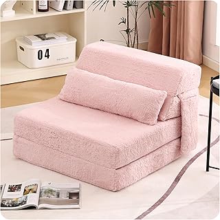 Tiita Folding Sofa Bed with Pillow Single Size Mattress&Plush Fabric with Portable Storage Bag,Floor Lounger Chair Bed for...