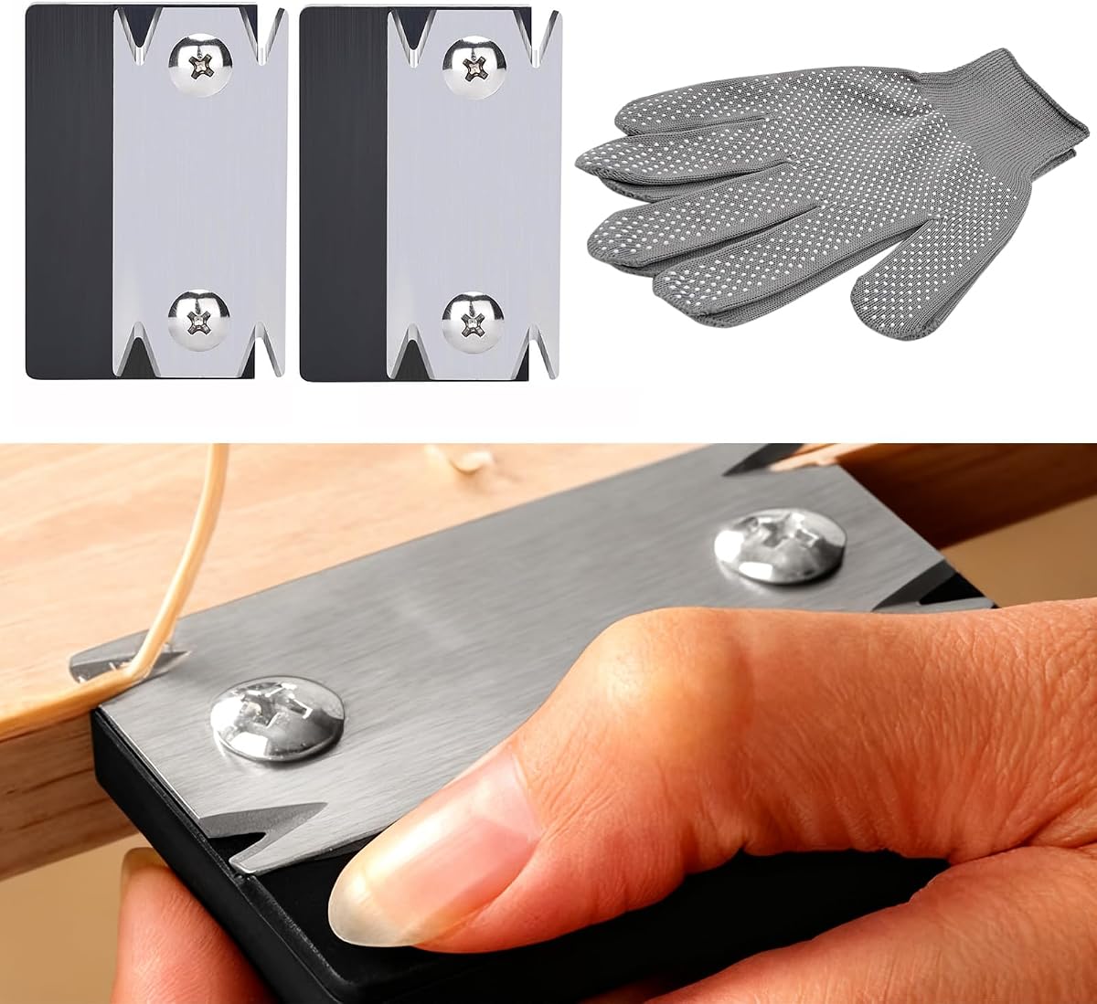 2-Pack Edge Banding Trimmer Set with Stainless Steel Blades