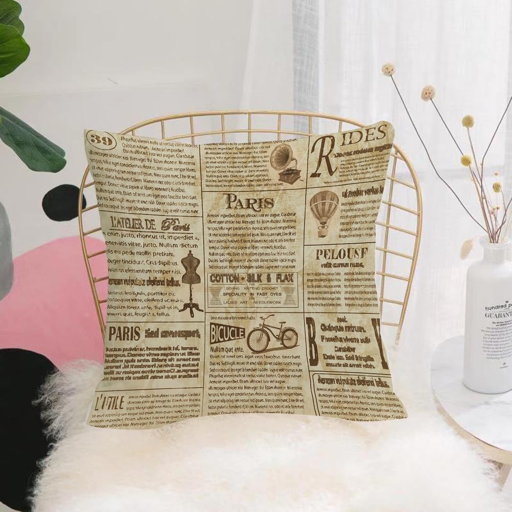 Hyosxw Paris Souvenirs, Paris Combinations Related - A9 Cushion Cover,Throw Pillow Case Home Decorative For Living Room Bedroom Sofa Chair 18X18 Inch,Paris Souvenirs, Paris Combinations Related Words, Images And Typography, Captu,Pillowcase 45X45cm