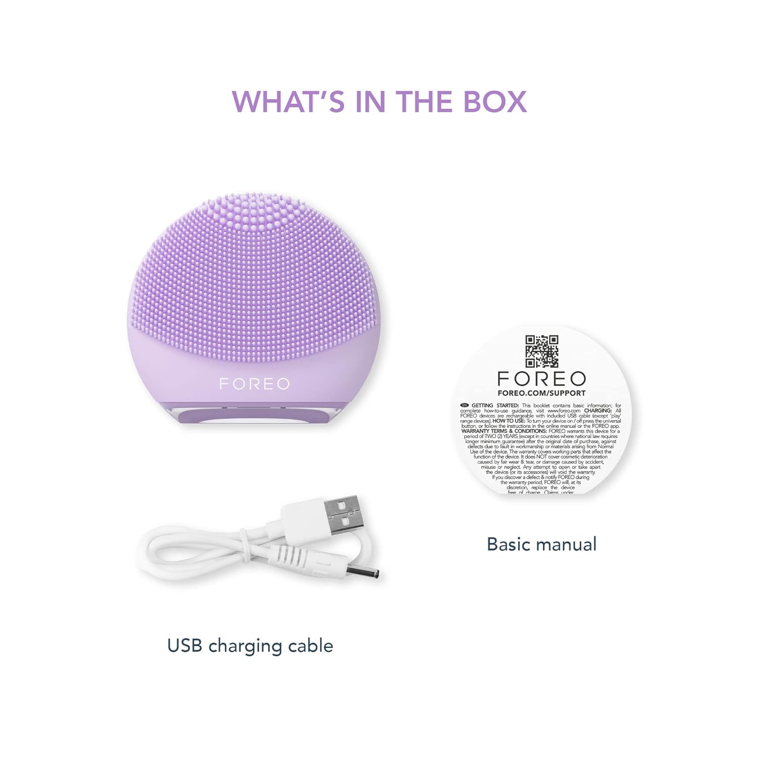 FOREO LUNA 4 go Face Cleansing Brush & Firming Massager - Premium Face Care - Enhances Absorption - Simple Skin Care Tools - For All Skin Types - Lavender