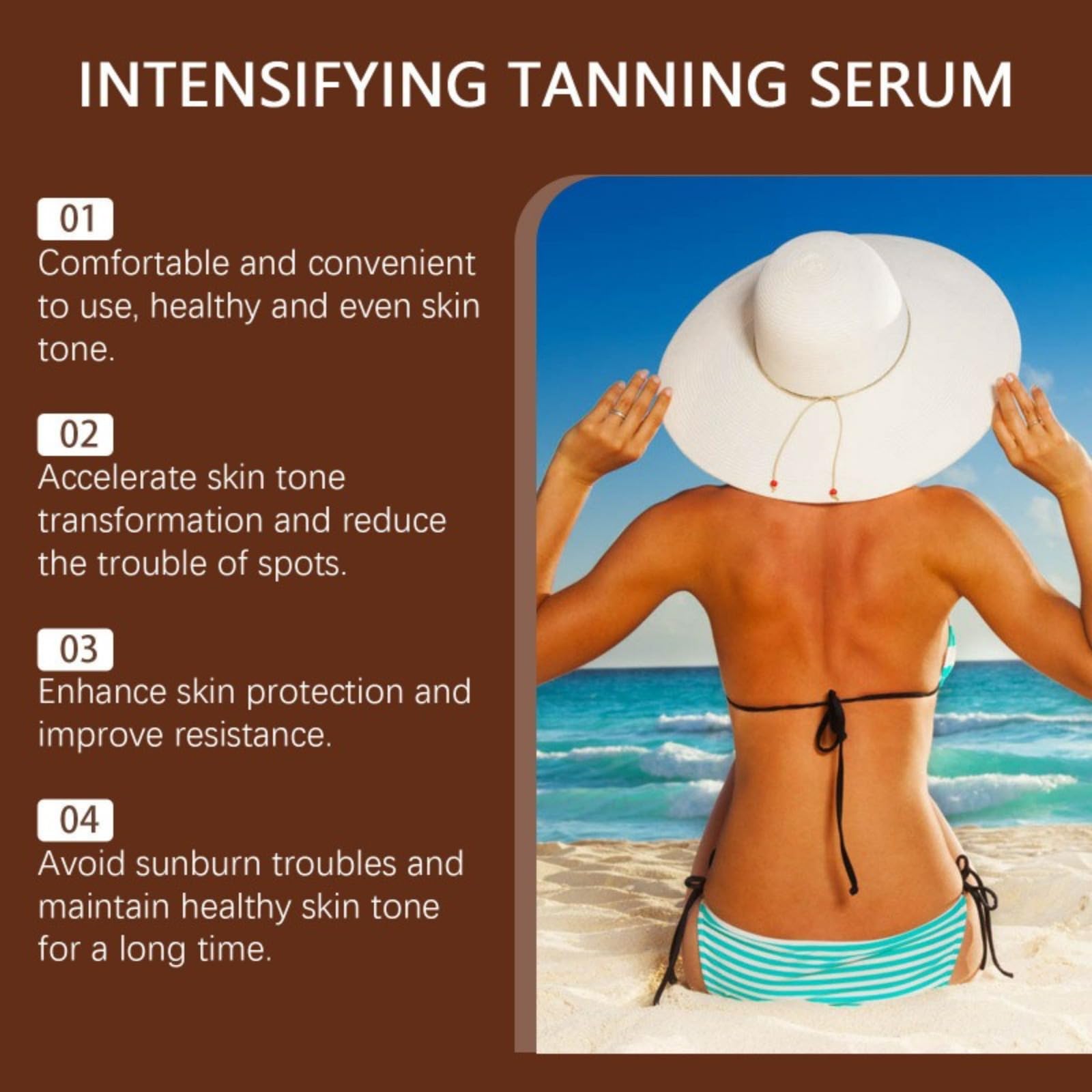 Essence Bronzante, Accelerating Solarium Tanning Care, Gentle Intensive Cream-Serum Drops, Nourishing Moisturizing Formula for Instant Natural Dark Even Complexion