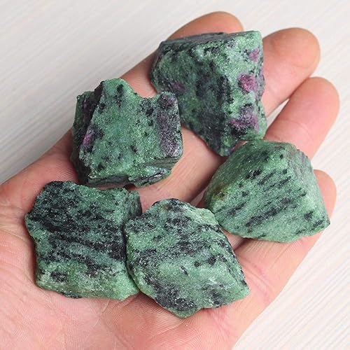 Miniatura 4 de Piedra de cristal de cuarzo natural de rubí en fucsita de 1 libra, piedra de roca original en bruto, colección curativa, piedra mineral para pulir,