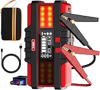 SAFEMATE 2500A Portable Jump Starter (12V) - Boosts 8L Gas/6.5L Diesel Engines, Smart Display, 40W USB-C Fast Charge