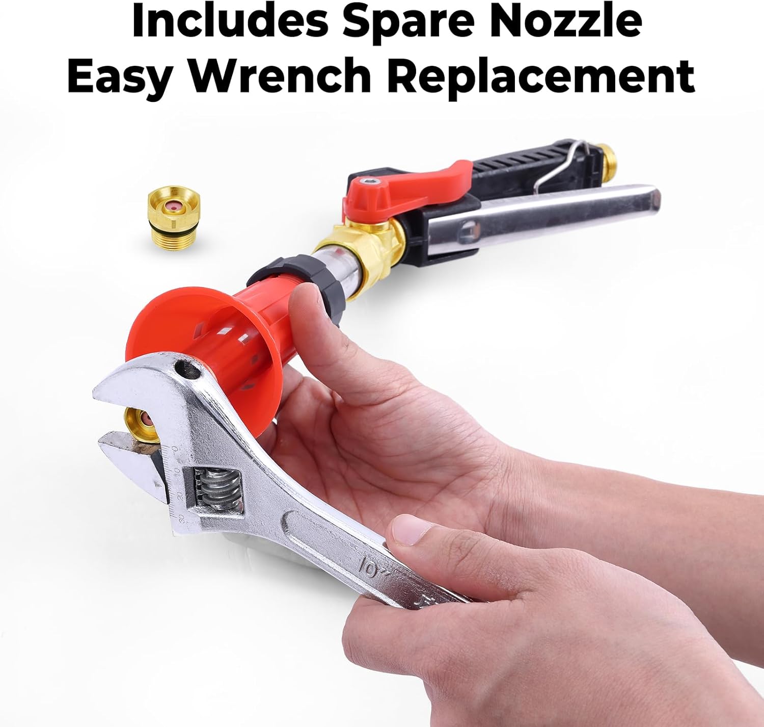 Heavy Duty Adjustable Spray Gun, 3/8"Brass Hose Barb, Agricultural Spray Gun-Up to 5.5GPM, 400 PSI