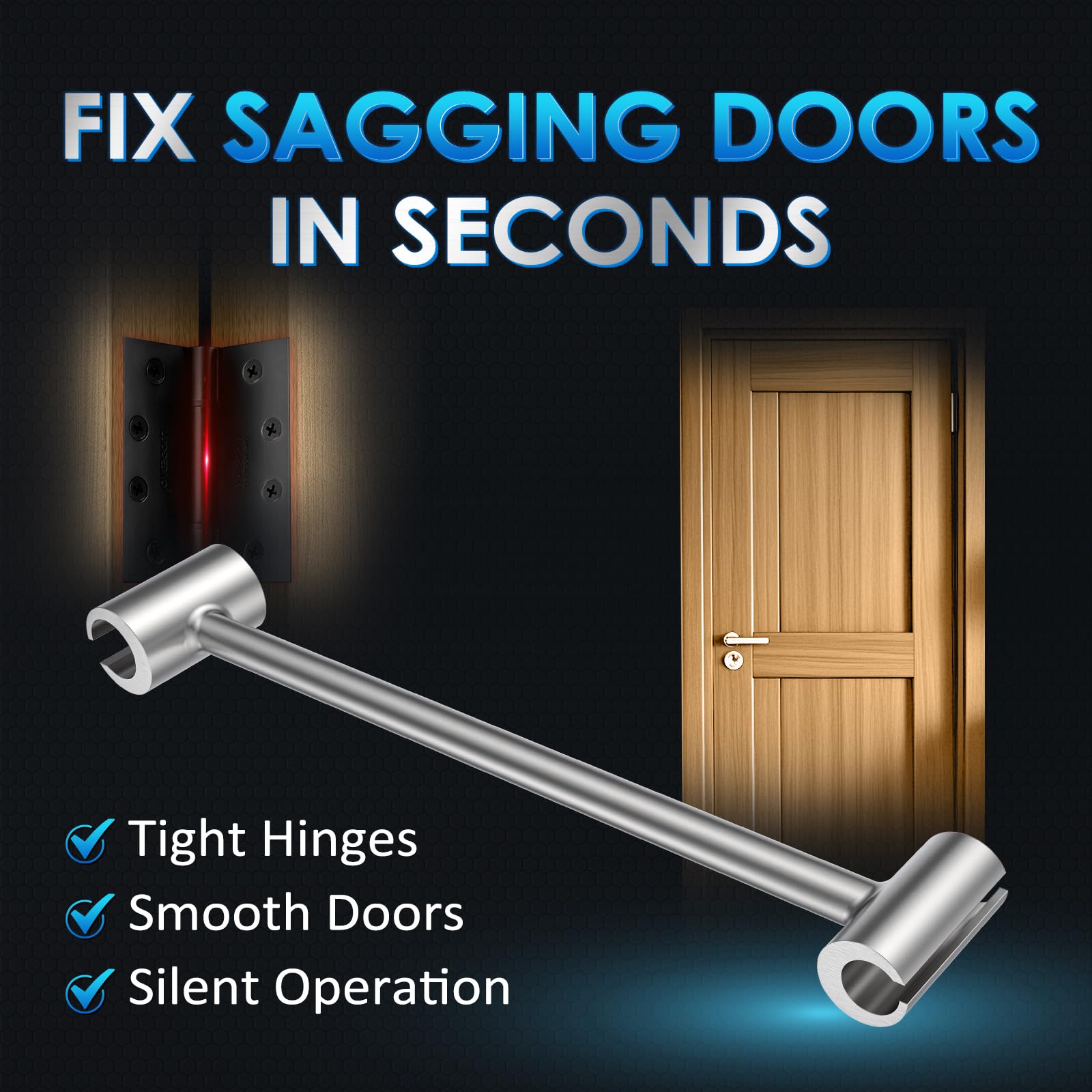 Door Hinge Repair Wrench - Adjust Sagging Hinges -4
