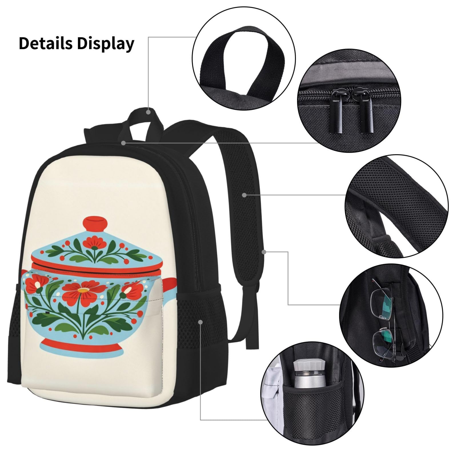 Dala Painting - Juego de mochila de almuerzo 3 en 1, bolsa de viaje para viajeros, bolsa de almuerzo aislada para el trabajo con funda para laptop