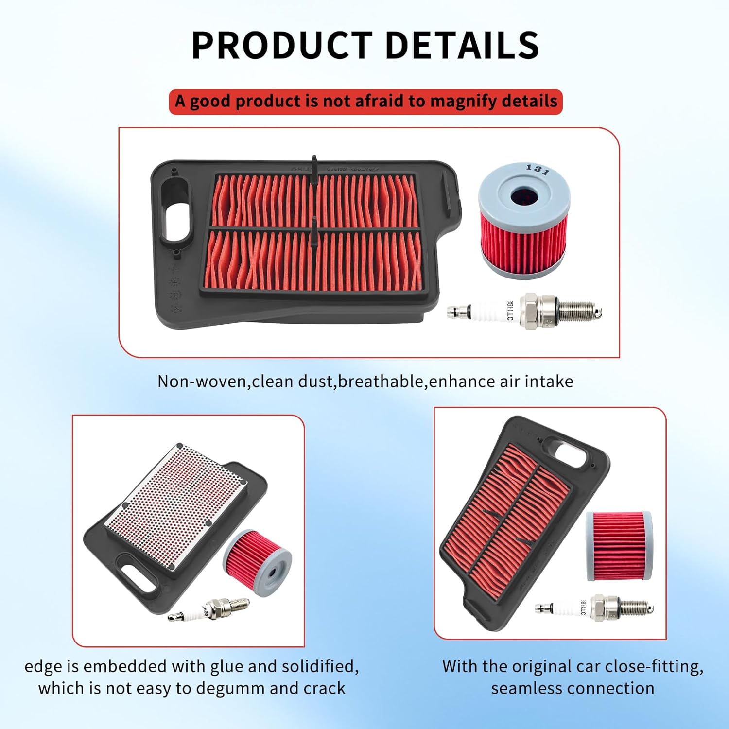 AHL Air Filter 13781-05H00-000 & Oil filter & Spark plug Compatible with SUZUKI AN400 BURGMAN 2007-2015