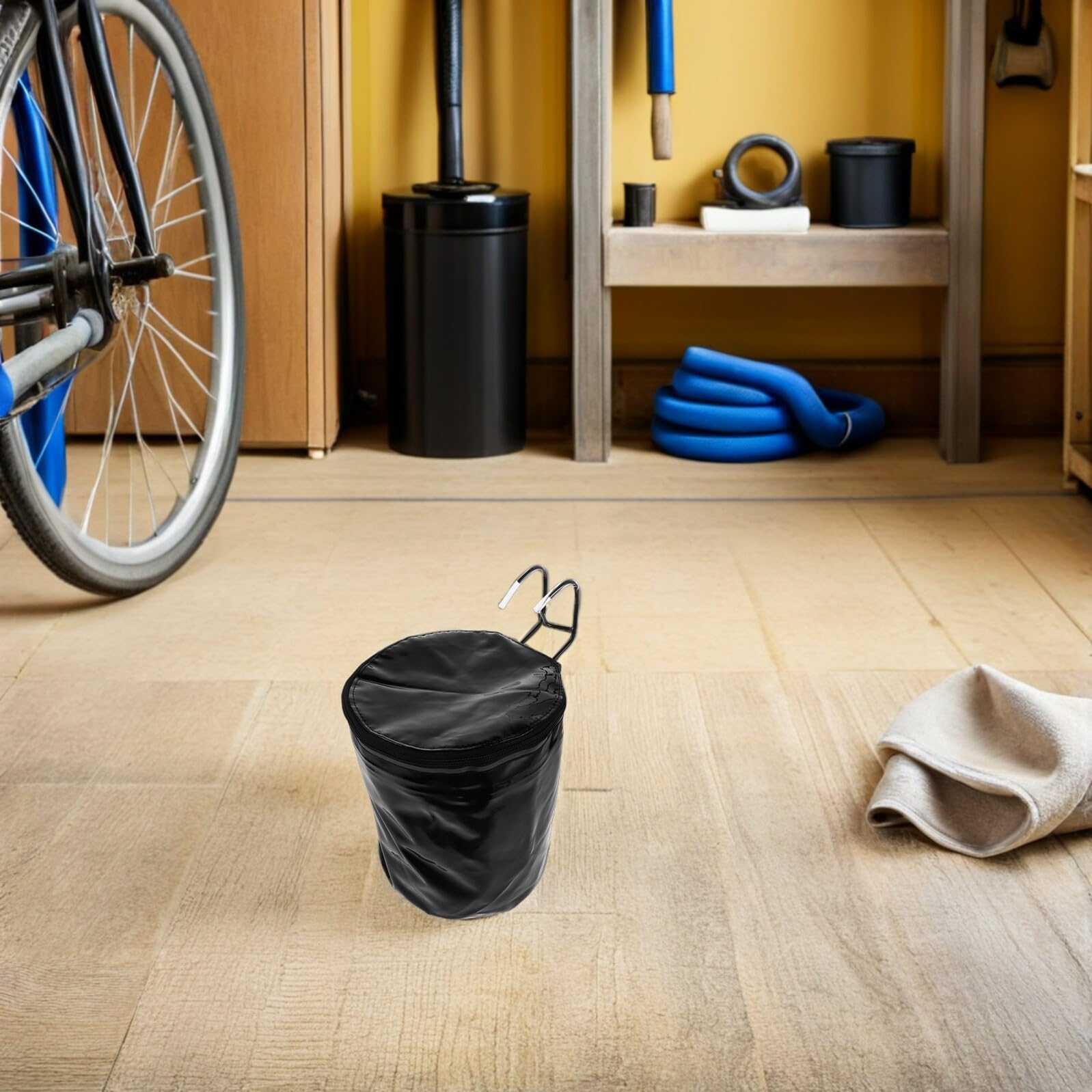 Cestino Anteriore in Tela con Zip per Bici Elettriche e Cruiser Borsa Portaoggetti Manubrio con Ganci e Striscia Riflettente per Spesa e Trasporto Quotidiano