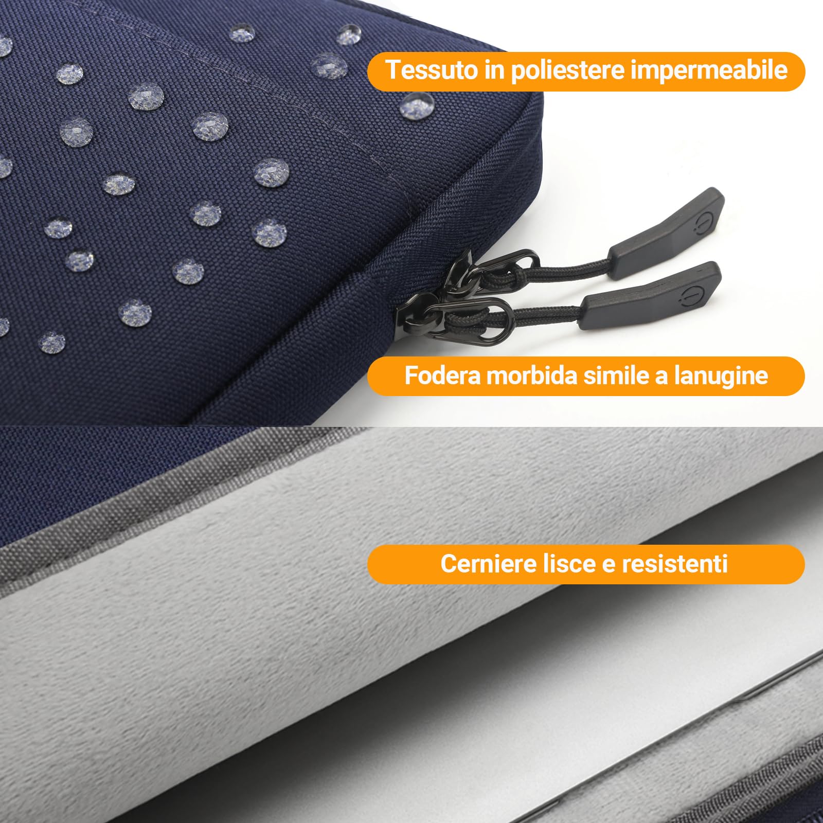 TECOOL 15,6 Pollici Custodia PC Portatile per 15-15,6'' Lenovo Thinkpad Ideapad Dell Acer ASUS HP Chromebook Notebook Laptop, Custodia MacBook Pro 16 M3 M2 M1 Pro/Max 2023-2019,Blu scuro