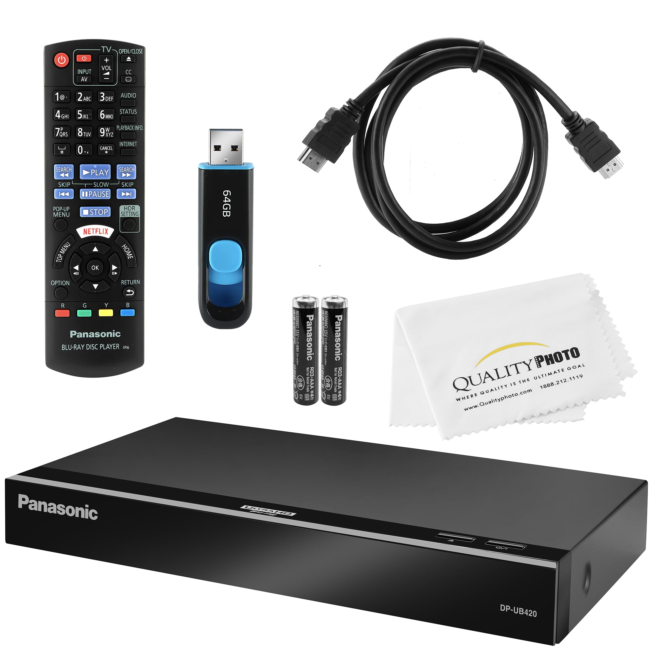 Panasonic Blu Ray Player Ultra HD DP-UB420 + Remote Control + High Panasonic Blu Ray Player Ultra HD DP-UB420 + Remote Control + High