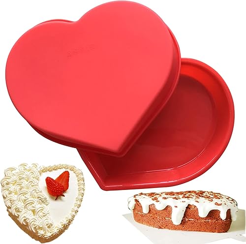 Moldes de silicona con forma de corazón para tartas de queso, brownies y más, ideales para el día de San Valentín (paquete de 1)