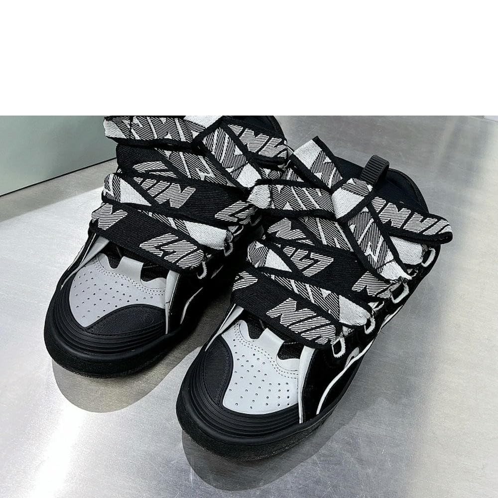 ZBDP - Scarpe sportive da uomo e donna, design a colori con linguetta, stile casual, colorato, in pelle abbinata