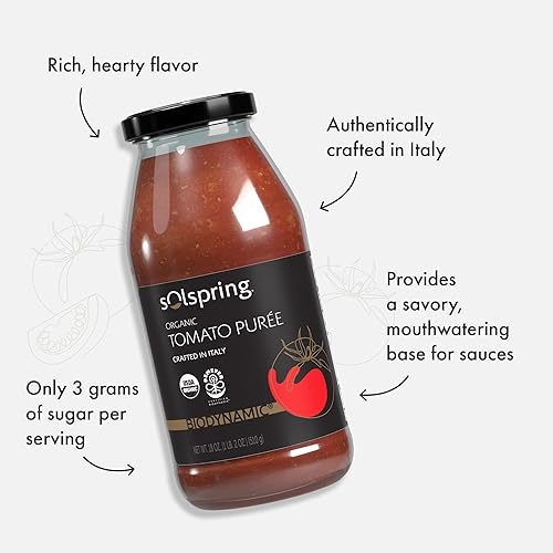 Miniatura 3 de Dr Mercola Solspring Biodynamic Organic Tomato Purée 6 frascos aproximadamente 8 porciones por frasco 18 onzas Por tarro OMG sin gluten sin soja con