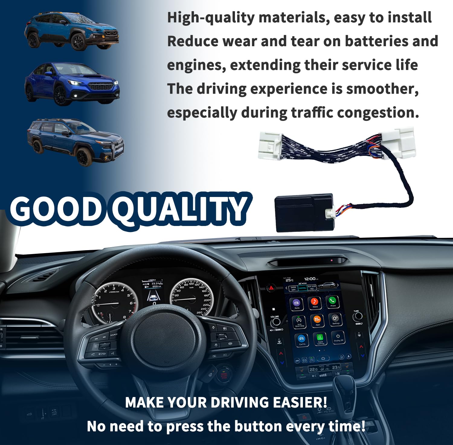 Auto Start Stop Eliminator Fits for 2024-2026 Subaru Outback,CROSSTREK,WRX,Touch Screen,2026 Forester Disable Auto Start Stop Permanently(Only Compatible with Touch Screens)