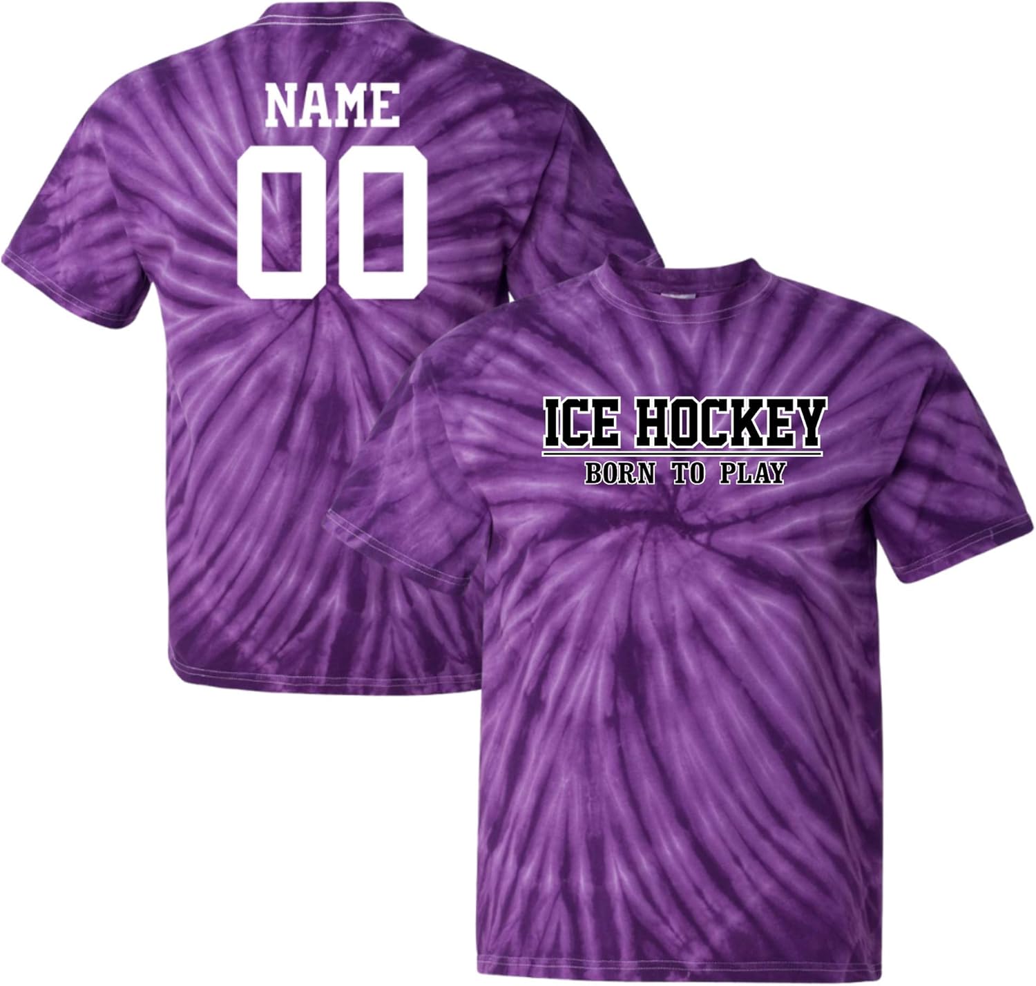 JANT girl Custom Ice Hockey Tie Dye T-Shirt Born to Play Logo