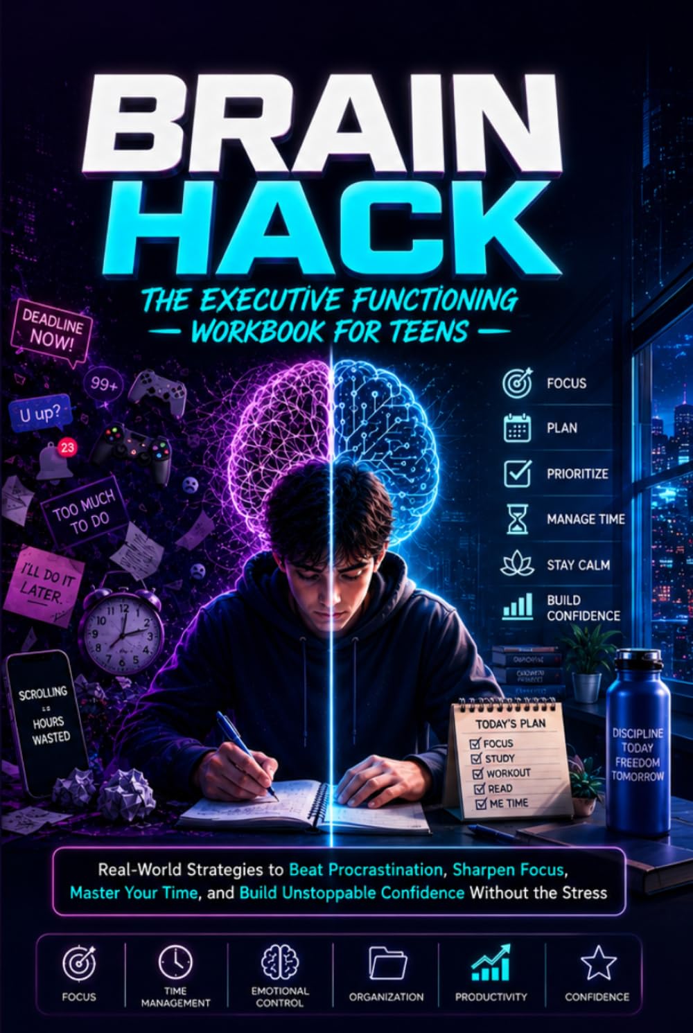 BRAIN HACK: The Teen Guide to Mastering Focus, Emotional Control, and Real Indipendence