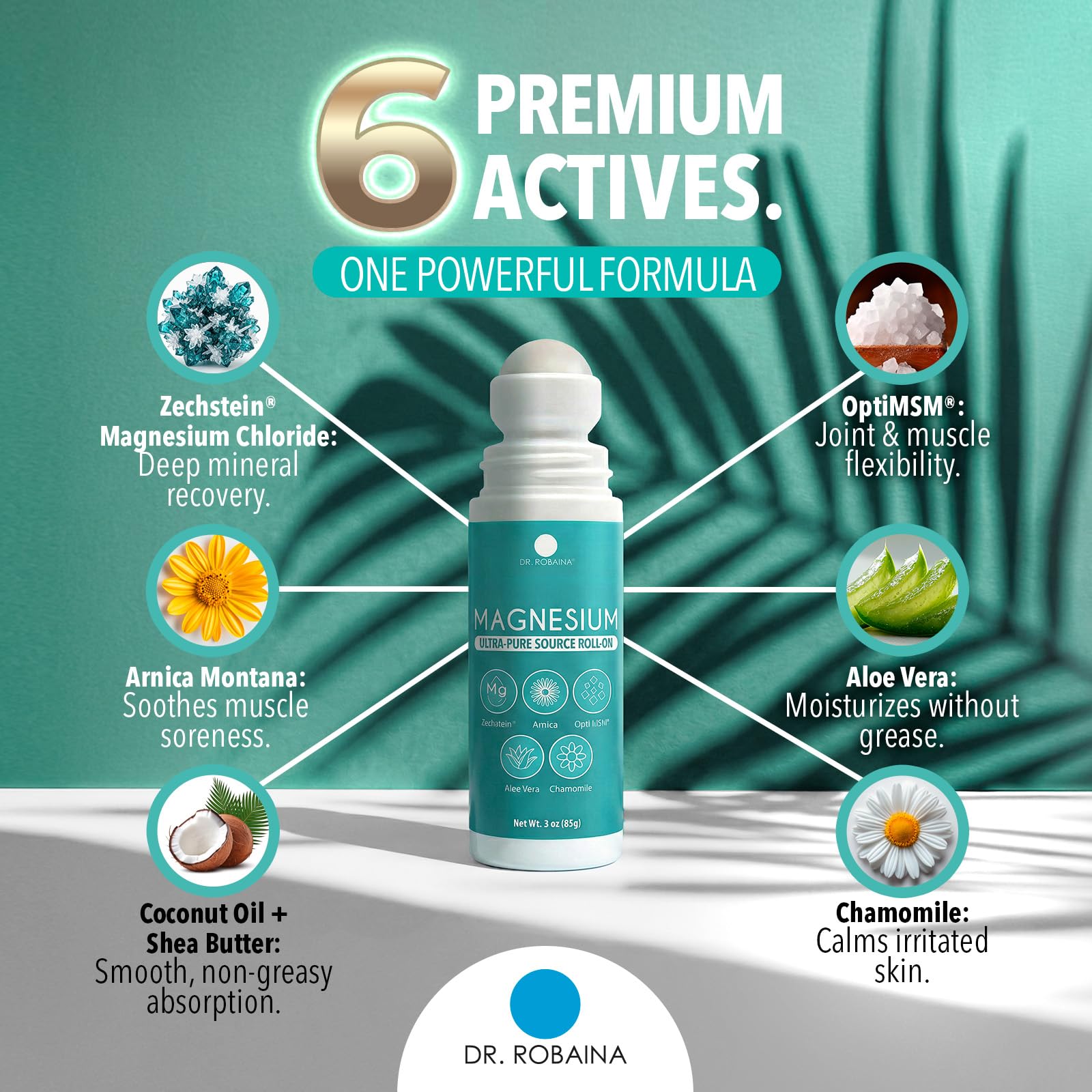 Dr. Robaina Magnesium Roll On – Zechstein Magnesium Chloride with Arnica & OptiMSM for Targeted Muscle Comfort, Active Recovery & Tired Feet, 3 oz — Amazon image 3