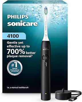 Philips Sonicare 4100 Rechargeable Electric Toothbrush, 1 Brush Head, Black