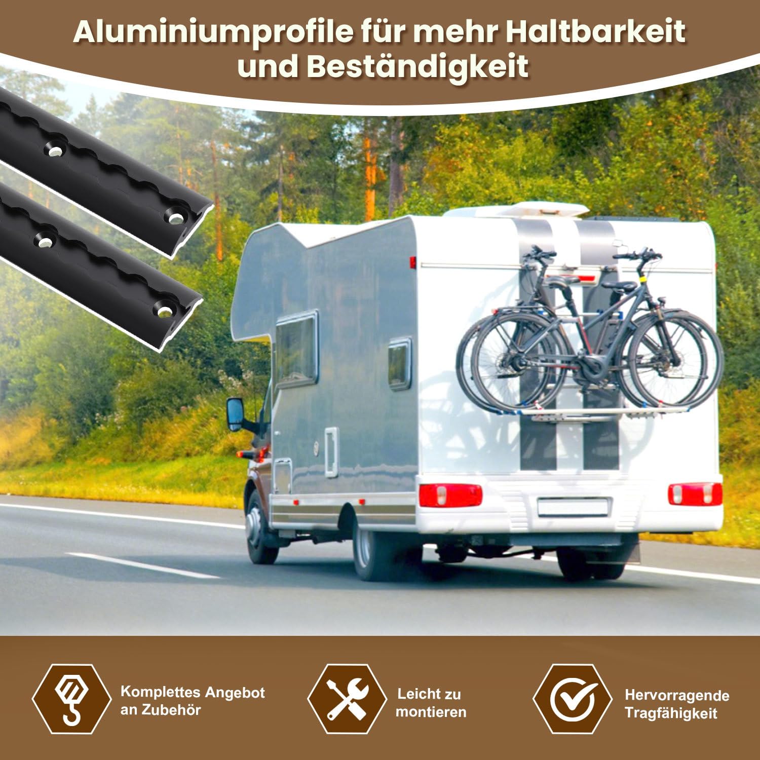 4X 1M Airlineschiene Schwarz Set, Alu Zurrschiene halbrund mit 10 Single Fittings und 8 Endkappen, vorgebohrte Airline Schienen zur Ladungssicherung für Anhänger Transporter Wohnmobil
