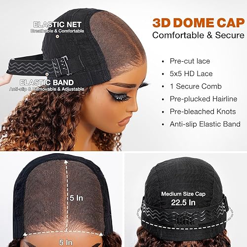 Miniatura 6 de Pelucas de cabello humano sin pegamento, prearrancadas, precortadas, rizadas, para usar y llevar, peluca rizada sin pegamento para mujeres negras,