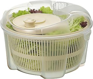 Salad spinner skål, skål med hög kapacitet, professionell klass frukt och grönsakstorkare, hög kontrast klar finish, industriell styrka centrifugallogik, verktyg för Crisp Produce